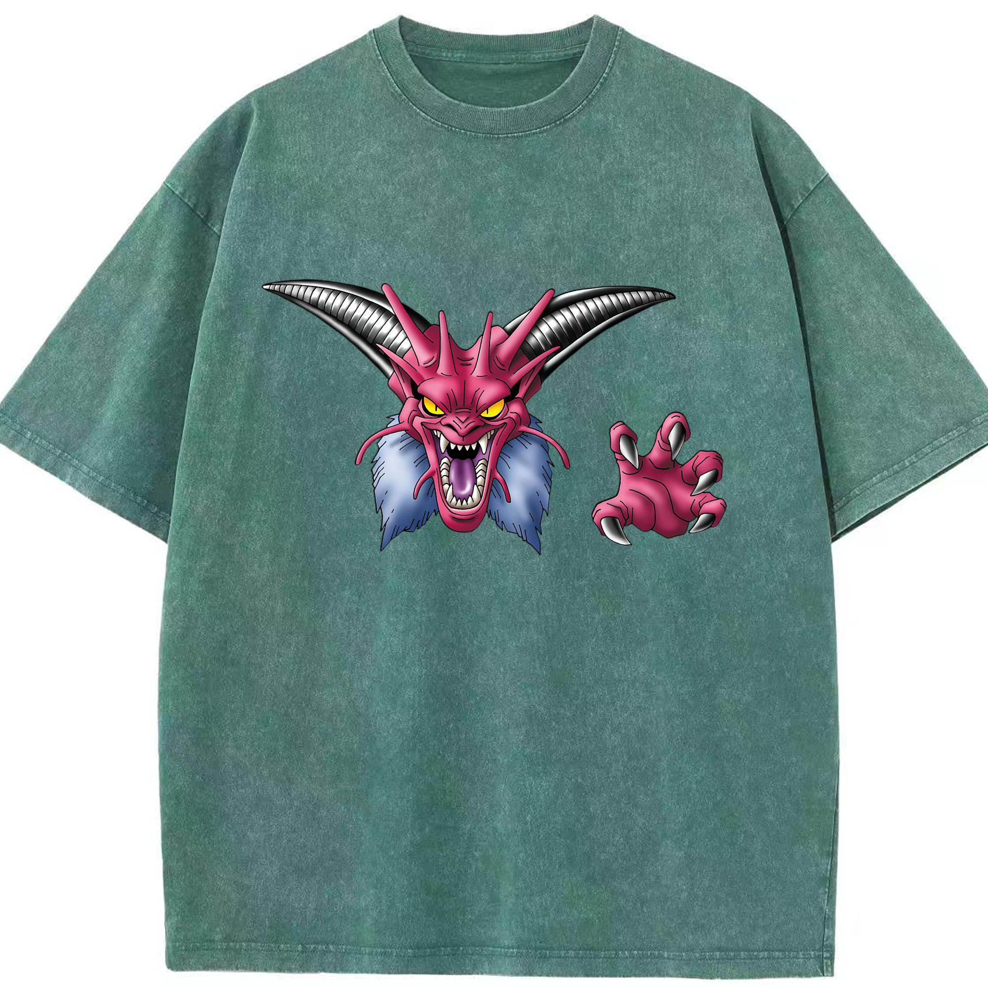 （画像用） ドラゴンクエスト Doragon Kuesuto Dragon Quest 綿100% ヴィンテージ風 半袖Tシャツ（フロントプリント）